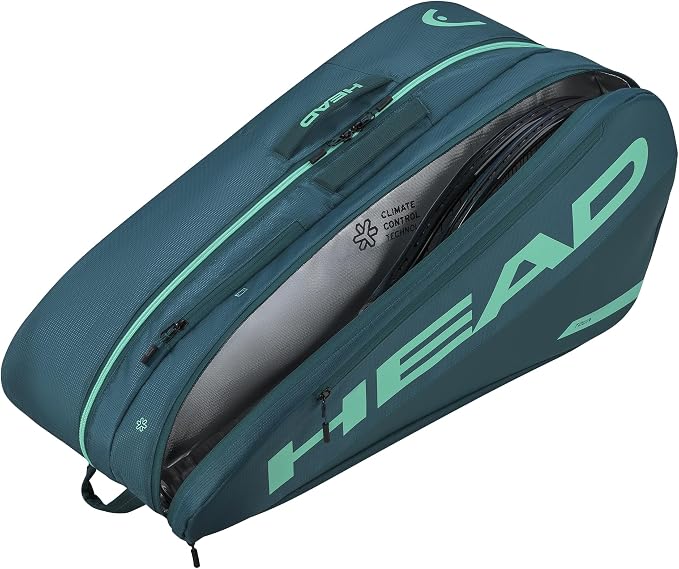 HEAD Tour Racquet Bag L (9R) Tennis Bag - Holds Up to 9 Racquets, CCT+ Climate Control Technology, 2 Main Compartments, Shoe Pocket & Backpack Carry System