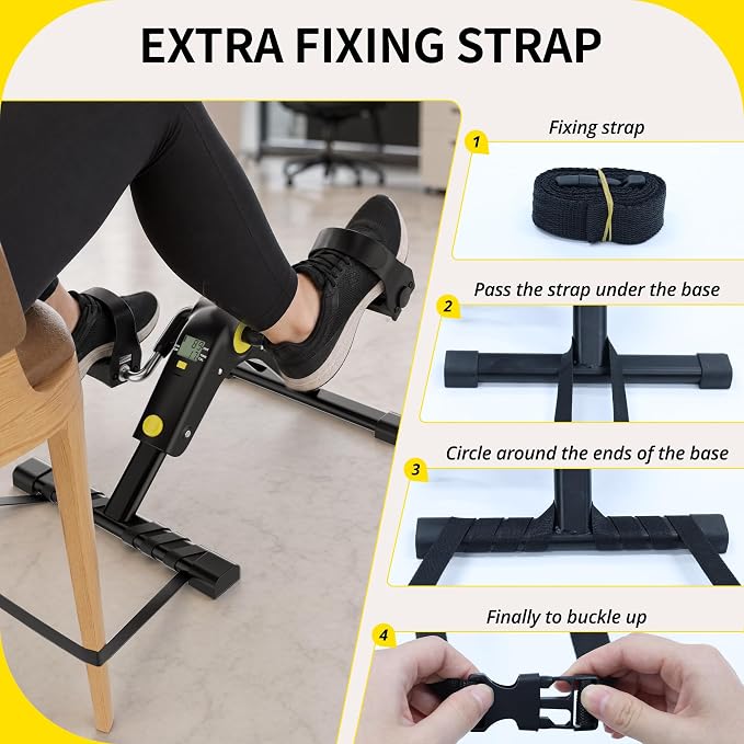MOMODA Under Desk Bike Pedal Exerciser with LCD Display Portable Mini Exercise Bike for Arm and Leg