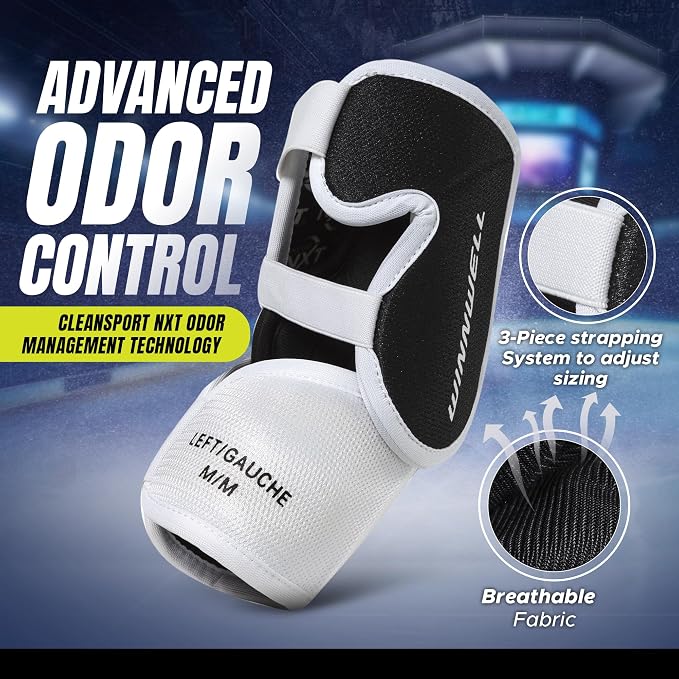Winnwell Classic Hockey Elbow Pads- Protective Hockey Gear for Youth, Junior, Senior Players - Equipment for Roller, Street & Ice Hockey