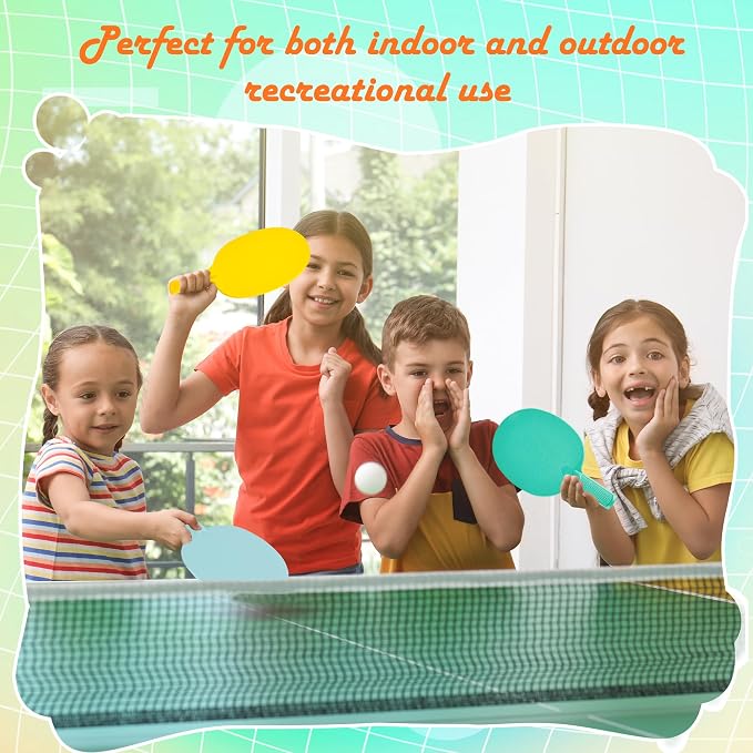 8 Pcs Plastic Table Tennis Paddles Unbreakable Ping Pong Paddles Rackets Portable Plastic Textured Table Tennis Training Toys for Beginner Kids Adult Camp Outdoor Equipment