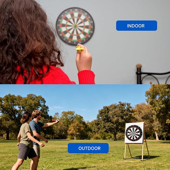 GSE Games & Sports Expert 18" Regulation Size Steel Tip Dartboard Game Set. Excellent Bristle/Sisal, Paper Baseball, Bullseye, Dart Board Game Set (Several Styles Available)