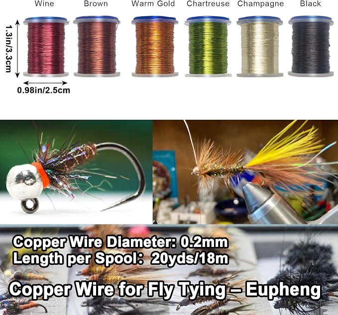 EUPHENG Fly Tying Material Kit for Beginners and Advanced Tiers – Complete System for Building Durable, Realistic Flies (PrimeTie FiberBox)