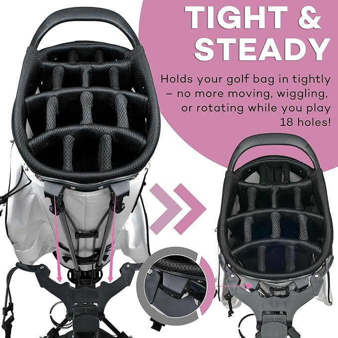 Golf Push Cart 3 Wheel - JAD ProGolf Ladies Pushcart for Women Golfers, Super Lightweight Deluxe Easy to Fold Collapsible Golfing Pull Cart