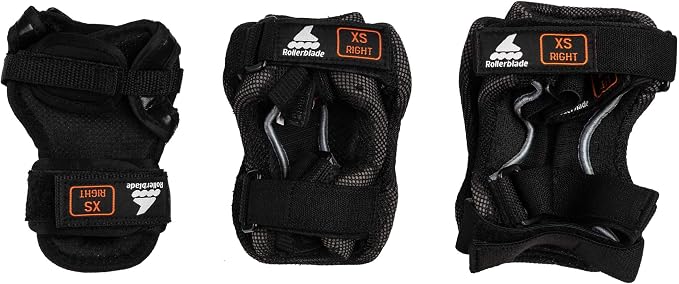 Rollerblade Skategear Junior 3 Pack Protective Gear, Knee Pads, Elbow Pads and Wrist Guards, Multi Sport Protection,Youth, Black