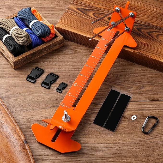 KOKKOYA Paracord Jig Tools Bracelet Making Kit Accessories Adjustable Paracord Jig Kit with 2 Cords and 3 Buckles Bracelet Adjustable Length 4" to 13" (Kahki)