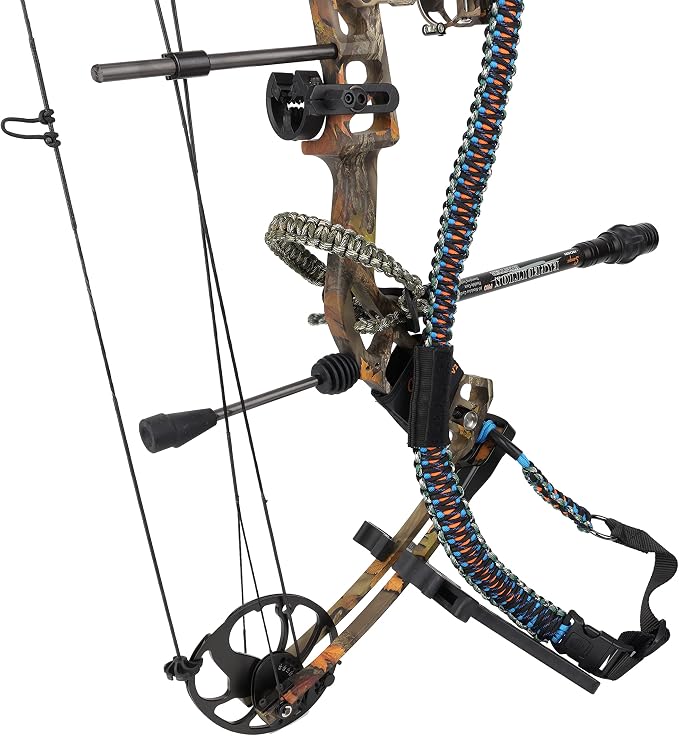 SUNYA Paracord Compound Bow Sling with V2 Upgraded Magnetic Connection System. Lightweight Hands Free Shoulder Carrying Sling for Bow Hunting, Field Archery and 3D