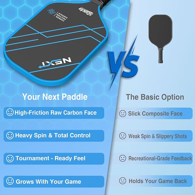 Pickleball Paddles Set of 2 - Graphite Carbon Fiber Pickleball Set with 16mm, Lightweight T700 Pickle Ball Rackets 2 Pack with 4 Outdoor Balls and 1 Bag