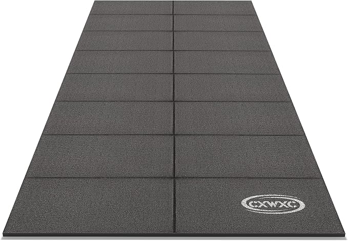 CXWXC Exercise Bike Mat 29.5” x 63” - Bike Trainer Floor Mat for Indoor Riding - Heavy Duty Fitness Equipment Mat for Treadmill Spin, Peloton, Stationary, Exercise Bike
