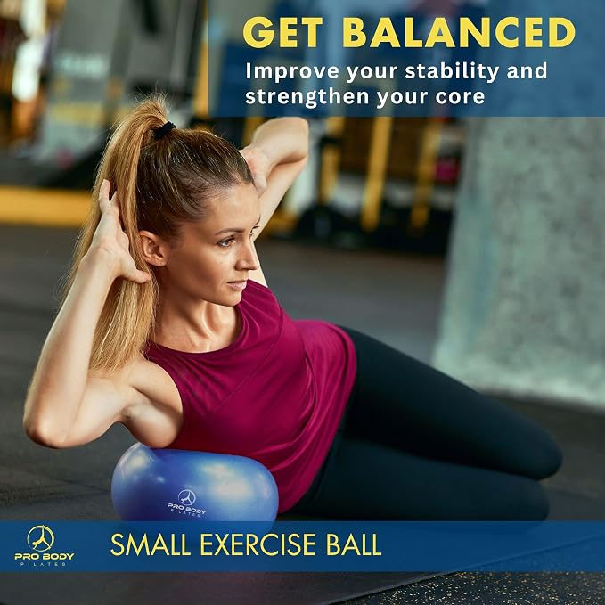ProBody Pilates Ring and Mini Exercise Ball (2 pcs) - Magic Circle and Barre Ball Bundle for Stability, Barre, Yoga, Core Training and Physical Therapy
