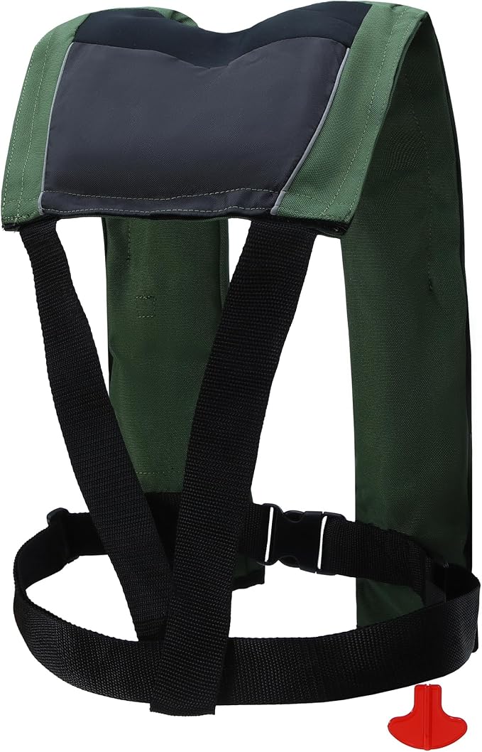 Automatic Inflatable Life Jackets for Adults Life Vests PFD Low Profile Load Capacity Up to 330lbs