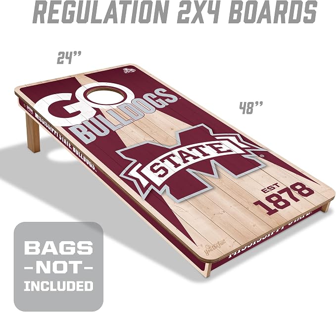 YouTheFan NCAA 2’ x 4’ Professional Wood Cornhole Game