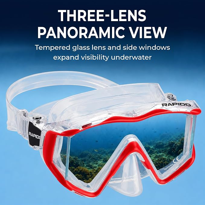 Rapido Clareza Three Lens Mask and Snorkel Combo