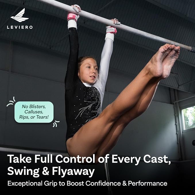 Gymnastics Grips Set Narrow Nippers, Grips for Gymnastics Girls, Dowel Grips with Soft Leather, Hook and Loop Wrist Straps, and Adjustable Finger Holes, for All Ages