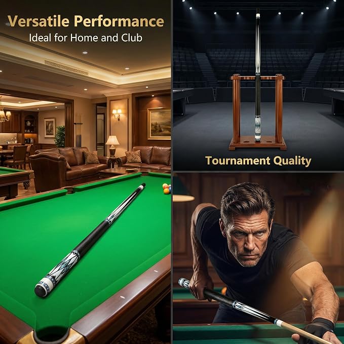 Tai ba cues Pool cue Stick + Hard Case, Multi-Weight System, Multilayer Leather Tip -12.5/11.5mm, 58", Hardwood Canadian Maple Professional Billiard Cue Stick