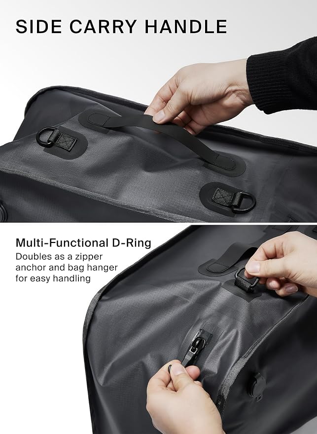 Black Voyage Reusable Vacuum Compression Travel Bag for Carry-On Suitcase and Backpack, Recycled IPX8 Waterproof Space Saver Vacpack (1-Pack, 41L - No Pump)