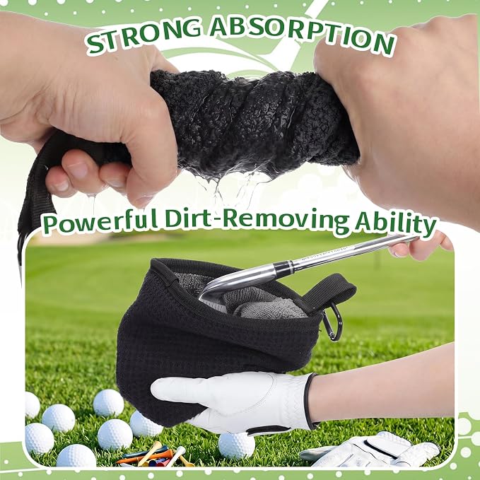 Duraaamo 21 Pcs Golf Accessories Kit Include Double Layer Cleaning Pouch Golf Ball Bag Storage Bag Tee Holder Divot Tool Cleaner Brush 10 Tees 4 Markers Alignment Tool for Dad Men Women Gifts