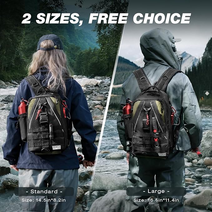 Ghosthorn Fishing Backpack with Tackle Boxes Fish Lip Gripper Pliers Lures Waterproof Tackle Bag with Rod Holder Fishing Gear