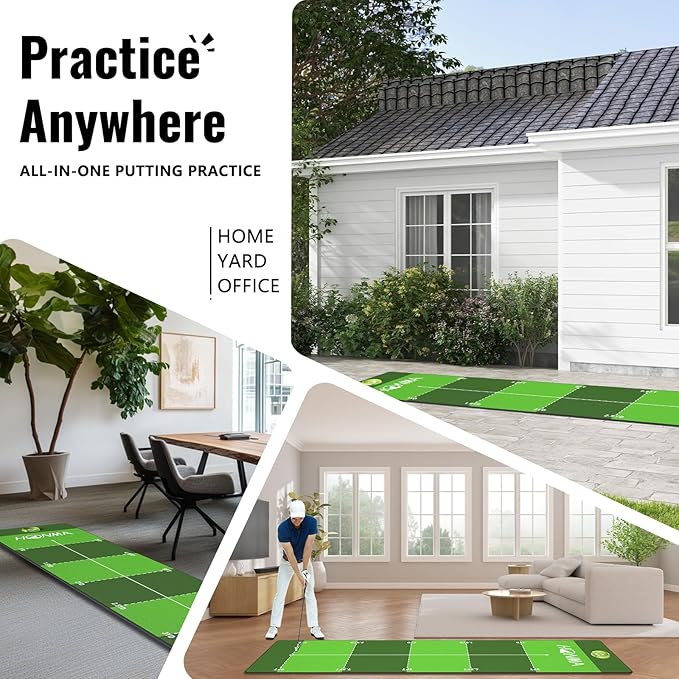 Honma Golf Putting mat with Distance Marker,26in X 9ft Golf Putting Green Indoor for Training fit for Home,Office & Outdoor