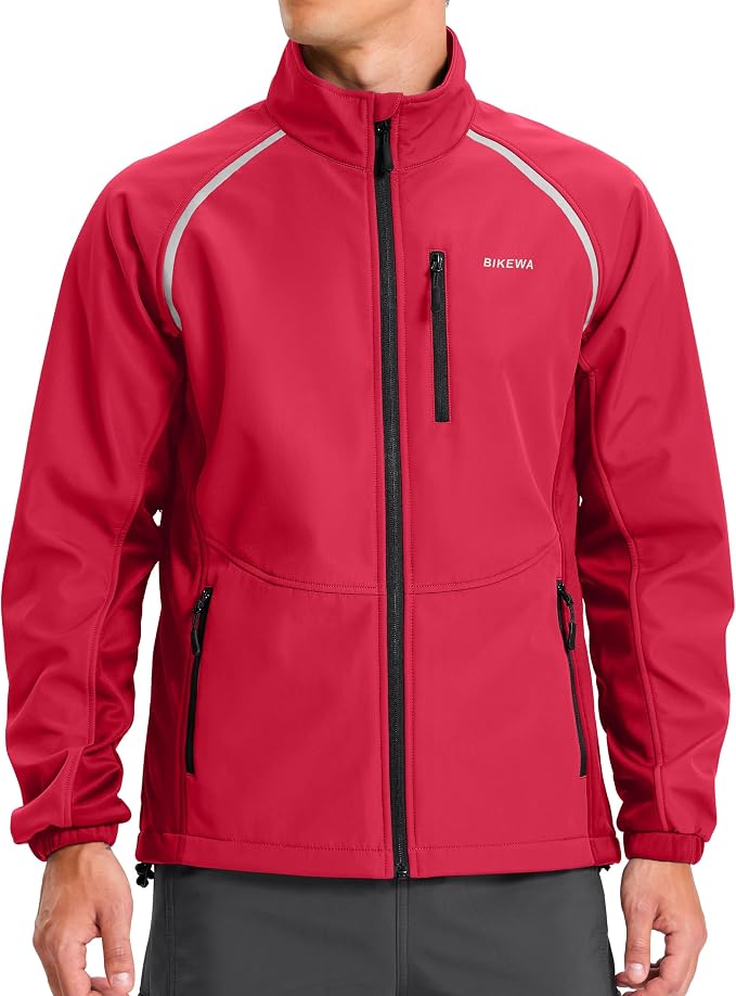 Bikewa Men's Winter Cycling Jackets Thermal Warm Water Resistant Bike Running Windproof Jacket