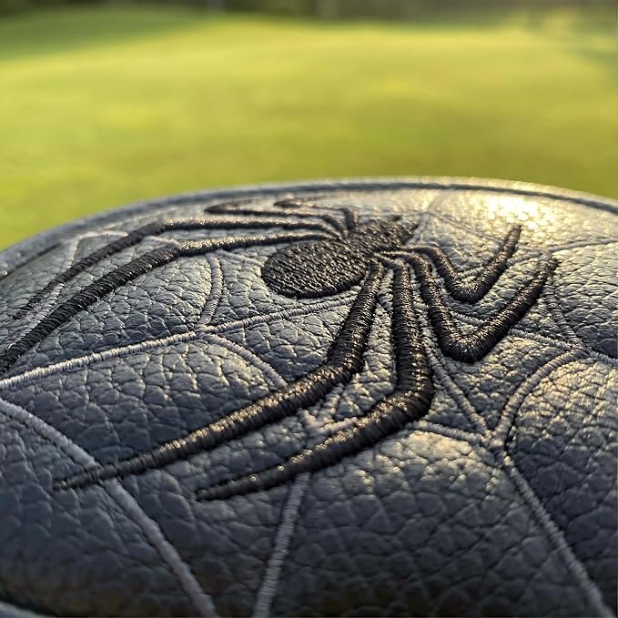 Vesperlux Spider Golf Headcovers Driver Wood Hybrid Iron | Waterproof Leather, Magnetic Putter Cover, Anti-Slip Fit, Full Protection, Durable, Fits Alignment Stick, Men's Golf Gift