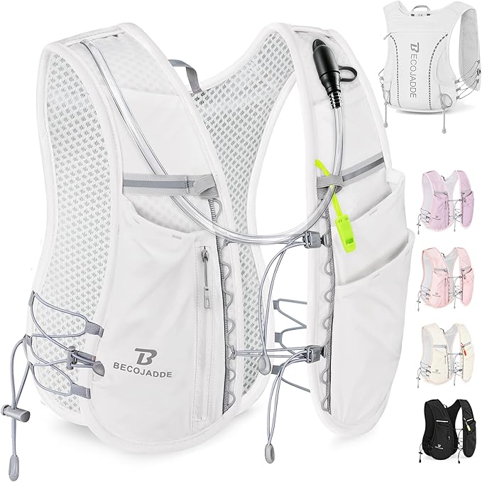 BECOJADDE 5L Running Vest for Women, Hydration Backpack Lightweight & Breathable for Trail Running, Marathon, Hiking, Cycling