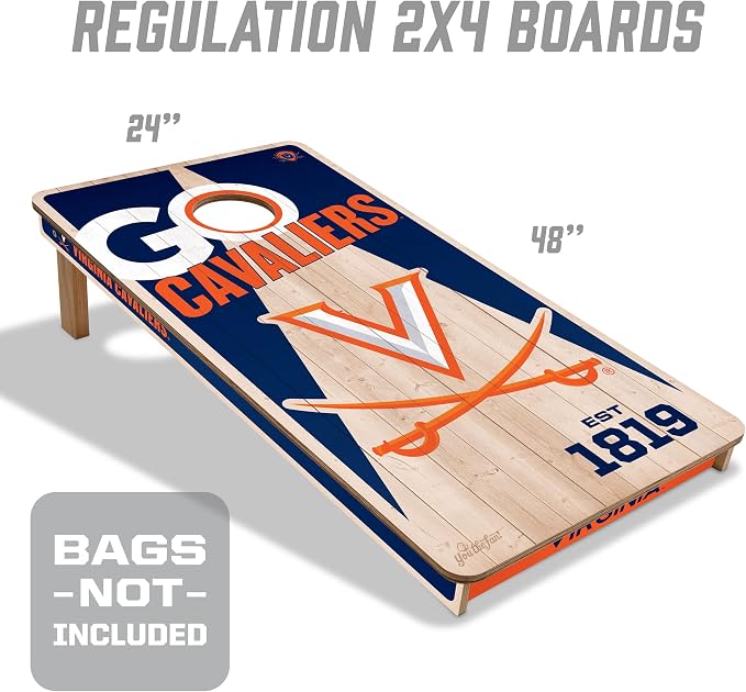 YouTheFan NCAA 2’ x 4’ Professional Wood Cornhole Game