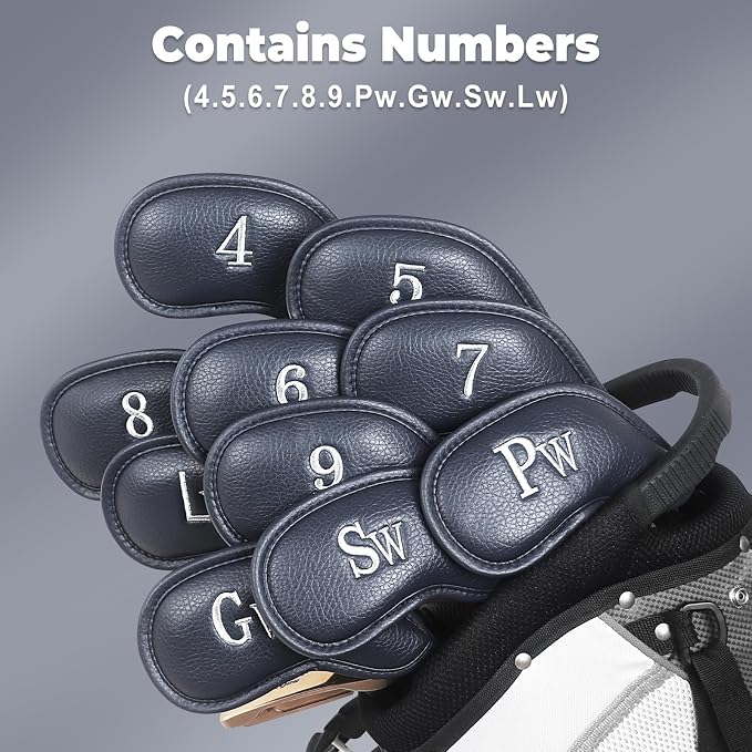 Craftsman Golf Magnetic Iron Headcovers Protective Cover with Large No. Available for Customize Name