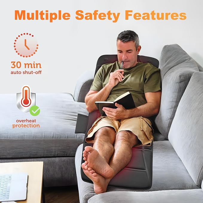 CILI Full Body Massage Mat with Heat, Upgrade Graphene Heating Vibration Back Massage Pad, Full Body Massager for Bed Chair Sofa, Massage Mattress Pad, Father‘s Day Gift for Dad