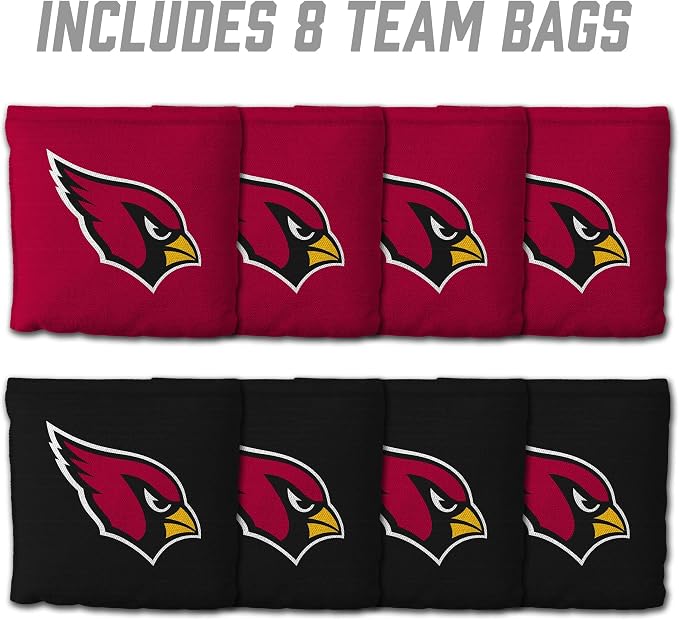 YouTheFan Officially-licensed NFL Set of 8 Cornhole Bags - All Weather Dual Sided Slide & Stop - regulation size