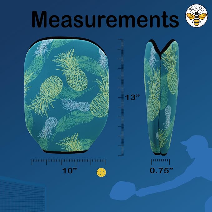 BeeJos Hawaiian Collection: Premium Slip-On Pickleball Paddle Cover-Fits Standard Size Paddles-Zipperless (Paddle not Included)