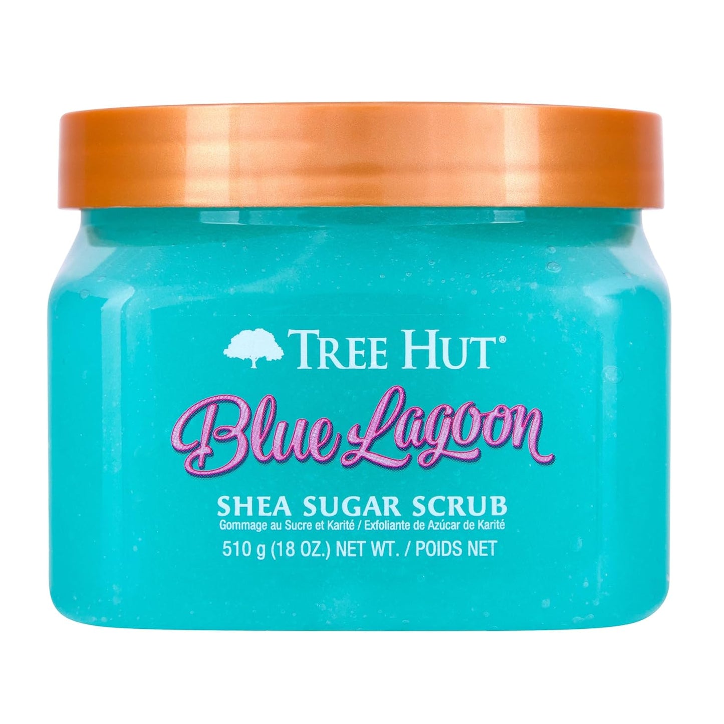 Tree Hut Blue Lagoon Shea Sugar Scrub | Exfoliating Body Scrub Removes Dead, Dry Skin for a Soft &amp; Hydrated Feel | Nourishing Essential Body Care | 18 fl oz.