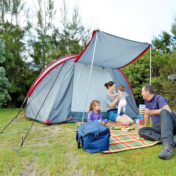 SELEWARE 4 Pack Trampoline Stakes Heavy Duty Ground Anchors High Wind Trampoline Stakes Anchors Spiral Earth Anchors for Secure Animals Trampolines Tents Shed Swing Set Mobile Homes Carport