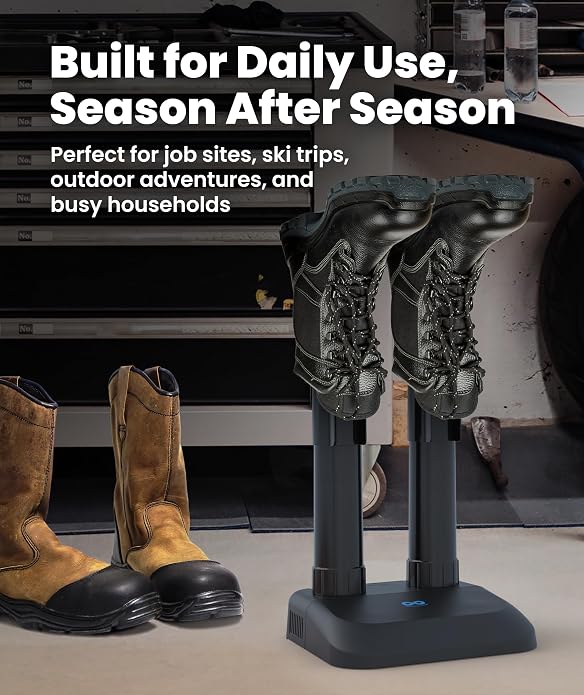 Everlasting Comfort Electric Boot Dryer for Work Boots, Silent Portable Shoe Dryer with Timer for Shoes, Boots and Cleats