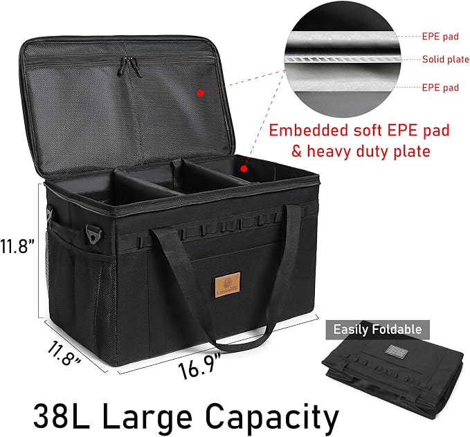 Tactical Camping Storage Bag Utility Tote Bag Camping Kitchen Organizer with Axe Holder & Shoulder Strap