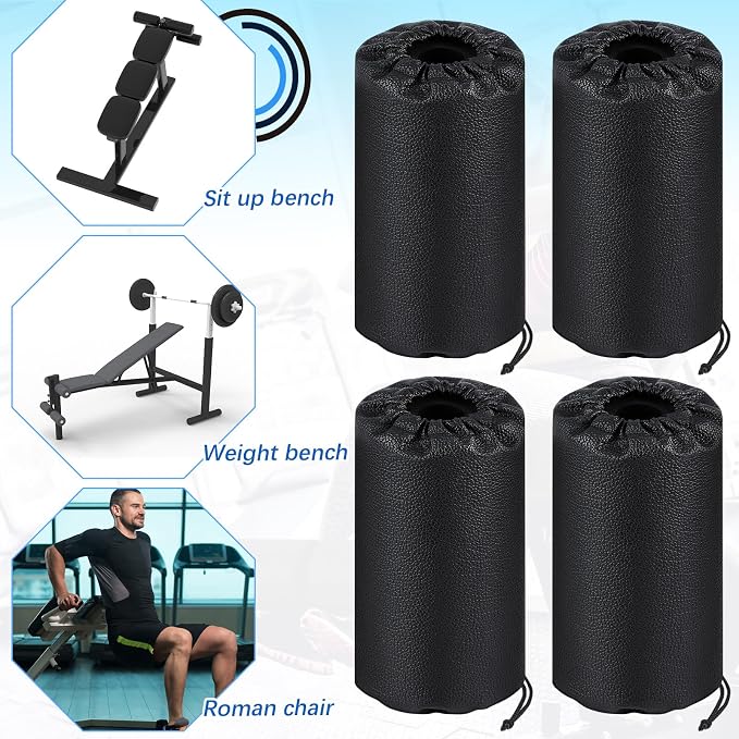 Hollowfly 4 Pcs Foam Foot Pads Foam Roller Pad Replacement for Weight Bench Inversion Table and Gym Exercise Equipments(7 x 3.5 x 0.8 Inches)