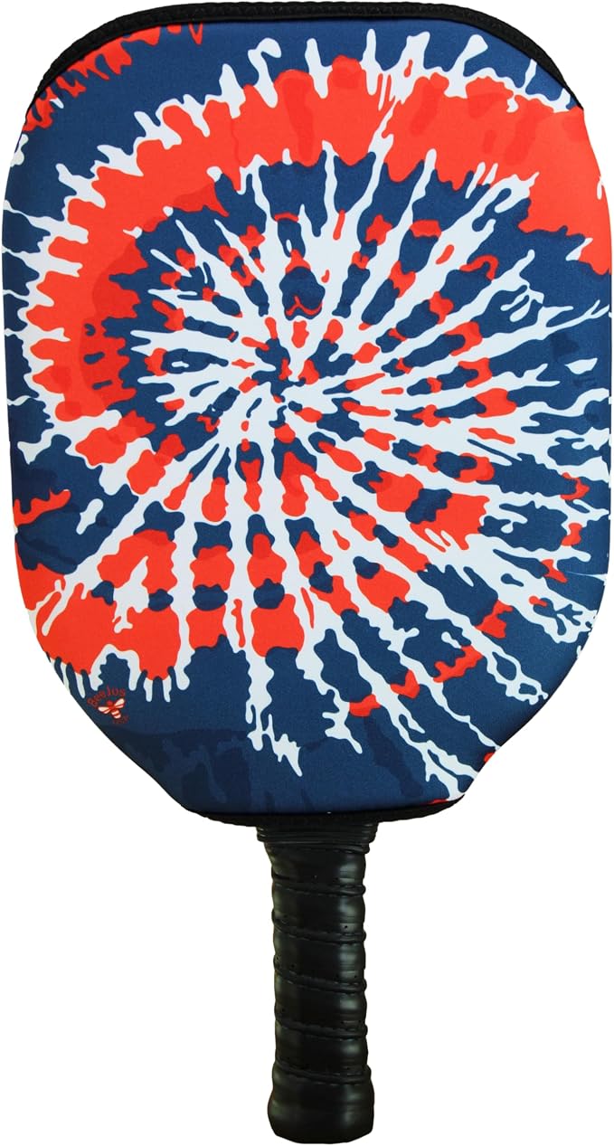 BeeJos Spirl Tie-Dye: Premium Slip-On Pickleball Paddle Cover-Fits Standard Size Paddles-Zipperless (Paddle not Included) Handmade in USA