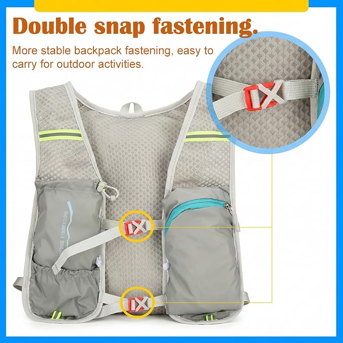Hydration Vest Backpack with 2L Water Bladder, Lightweight Breathable Run Pack for Cycling Hiking Climbing Running