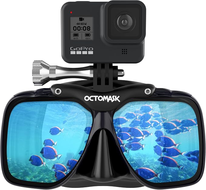 OCTOMASK - Scuba Mask w/ Mount for All GoPro Hero Cameras for Scuba Diving, Snorkeling, Freediving