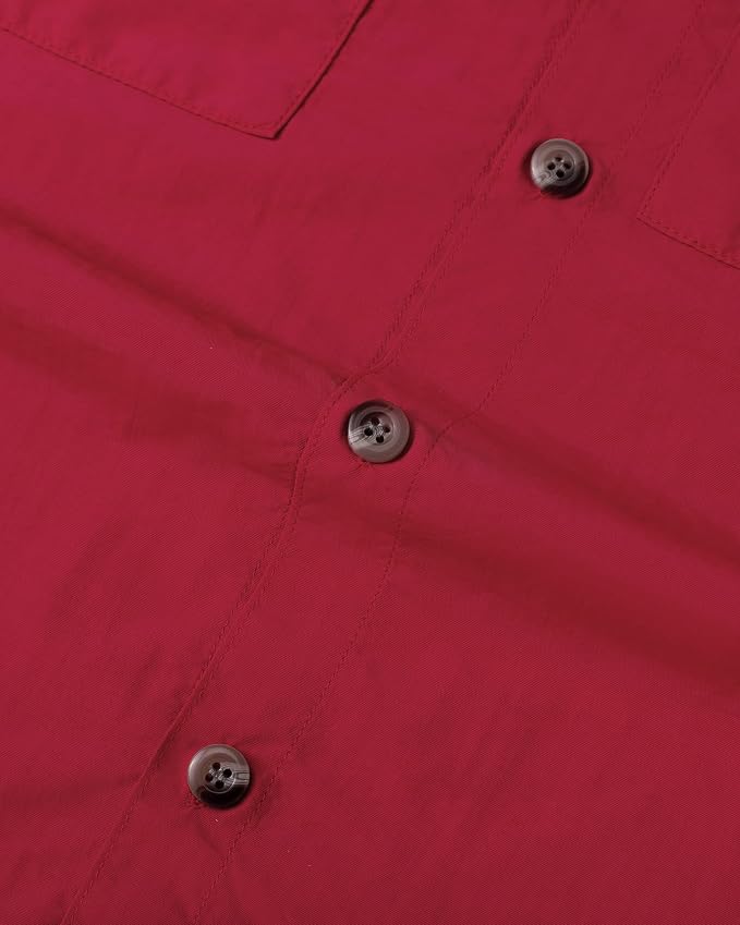 Alimens & Gentle Short Sleeve Fishing Shirt Wicking Fabric Sun Protection Casual Button Down Shirts