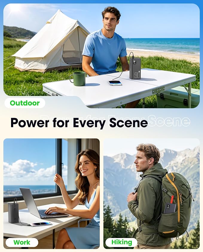 90000mAh Portable Charger Power Bank, 30W PD QC 3.0 Fast Charging USB C External Battery Pack, High Capacity Battery Bank with 5 Output & 2 Input for Smartphone Tablet