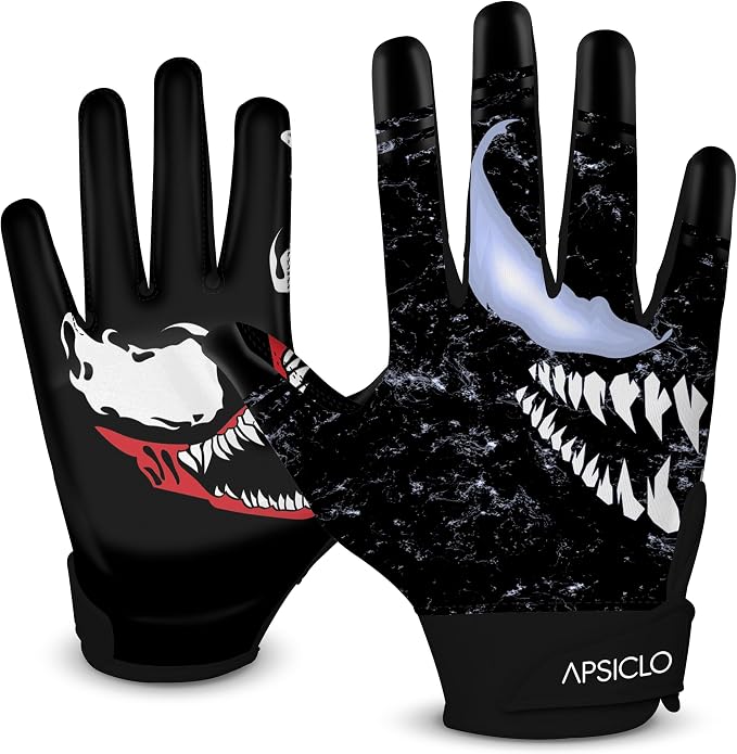 Sticky Football Receiver Gloves Silicone Grip Youth & Adult Sizes