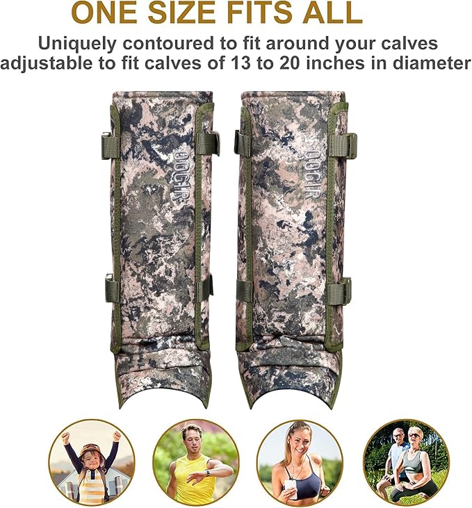 Skiguard Snake Guard Gaiters - Waterproof Chaps for Lower Legs, Bite Proof Guardz, Adjustable Size