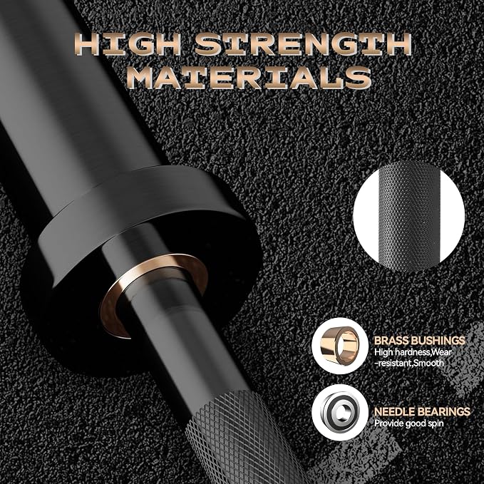GaveeLife Olympic Barbell Bar for Weightlifting - 7FT Heavy Duty (1500LB/700LB), 4FT Short (500LB), 4FT EZ Curl Bar - Weight Bar Fit 2” Standard Weights - Home Gym Strength Training