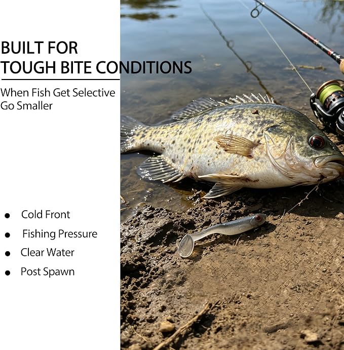 Soft Fishing Lures Shad Minnow Swimbaits, Pre-Rigged Jig Heads Paddle Tail Swim Baits for Bass, Trout, Walleye, Crappie, Sinking Jigs Bait for Saltwater Freshwater, Fishing Gifts for Men