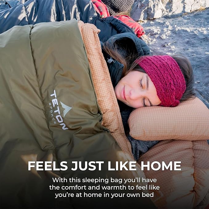 Teton Celsius XXL Sleeping Bag, Cold Weather Sleeping Bags for Adults and Kids, Camping Made Easy and Warm. Compression Sack Included