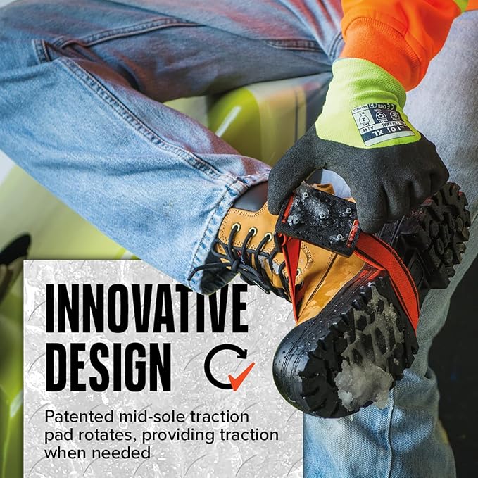 K1 Mid-Sole Ice Cleats for Men & Women - Rotatable Traction Aids For Winter Snow - Hi Vis - Original
