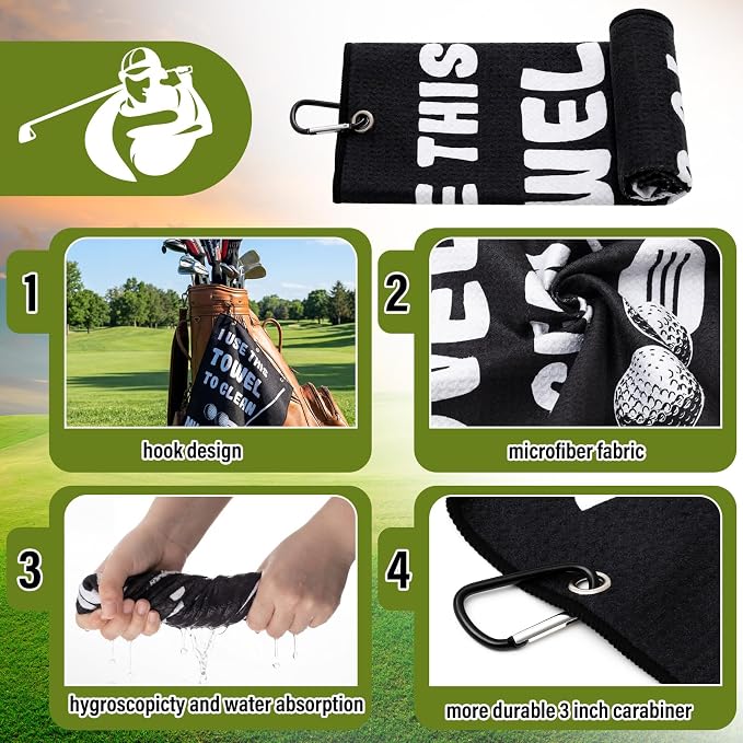 Liliful 12 Pcs Golf Accessories Kit, Include Golf Ball Bag with Hook Towel Tees Magnetic Ball Marker Divot Tool Cleaner Brush for Women Man Gifts