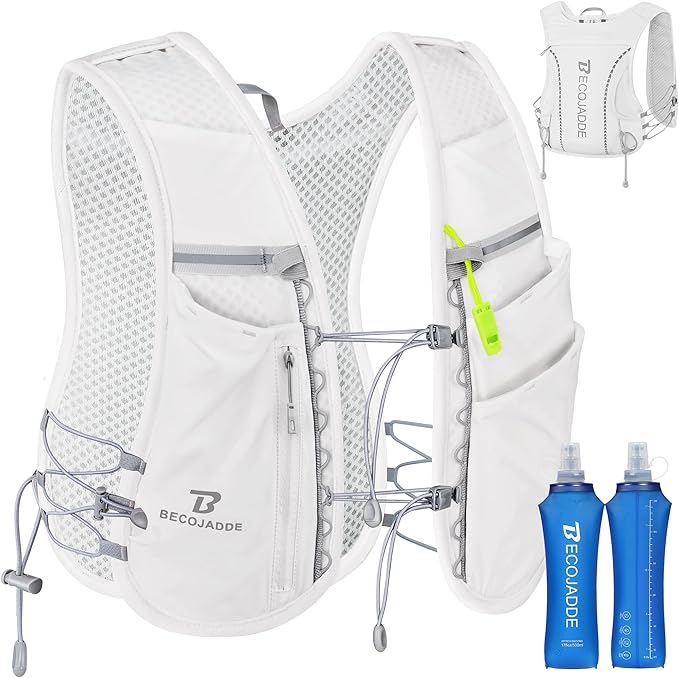 BECOJADDE 5L Running Vest for Women, Hydration Backpack Lightweight & Breathable for Trail Running, Marathon, Hiking, Cycling