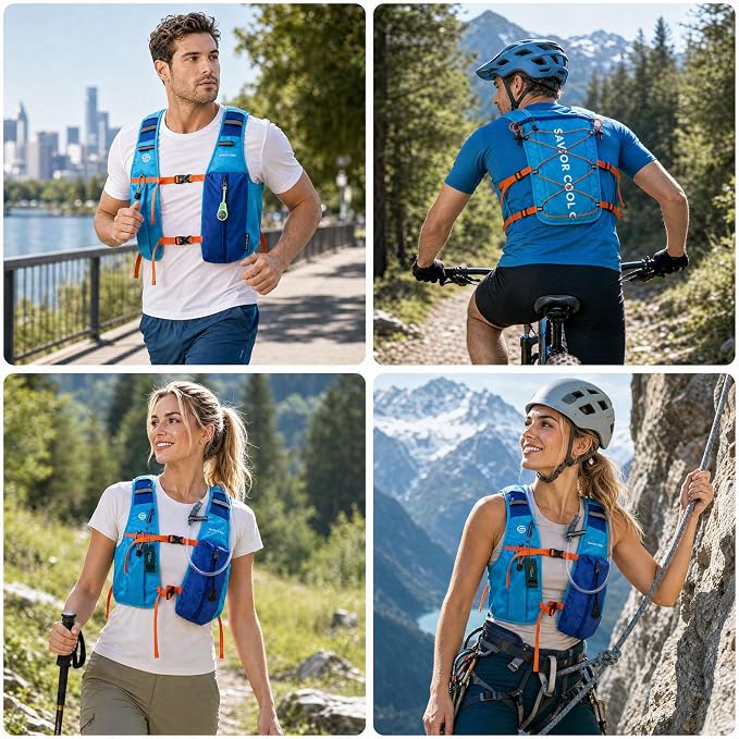 Cooling Vest for Men Women, Hydration Vest for Running Hiking | 2L Water Bladder，3 Cold Source