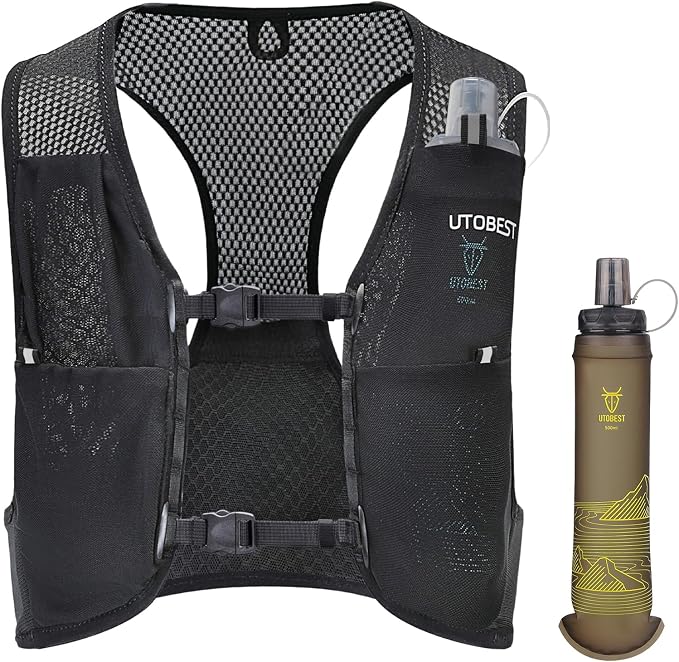 UTOBEST Running Vest for Women Men, Ultra-Light Minimalist Hydration Vest, Breathable Reflective Running Gear for Trail Hiking Jogging
